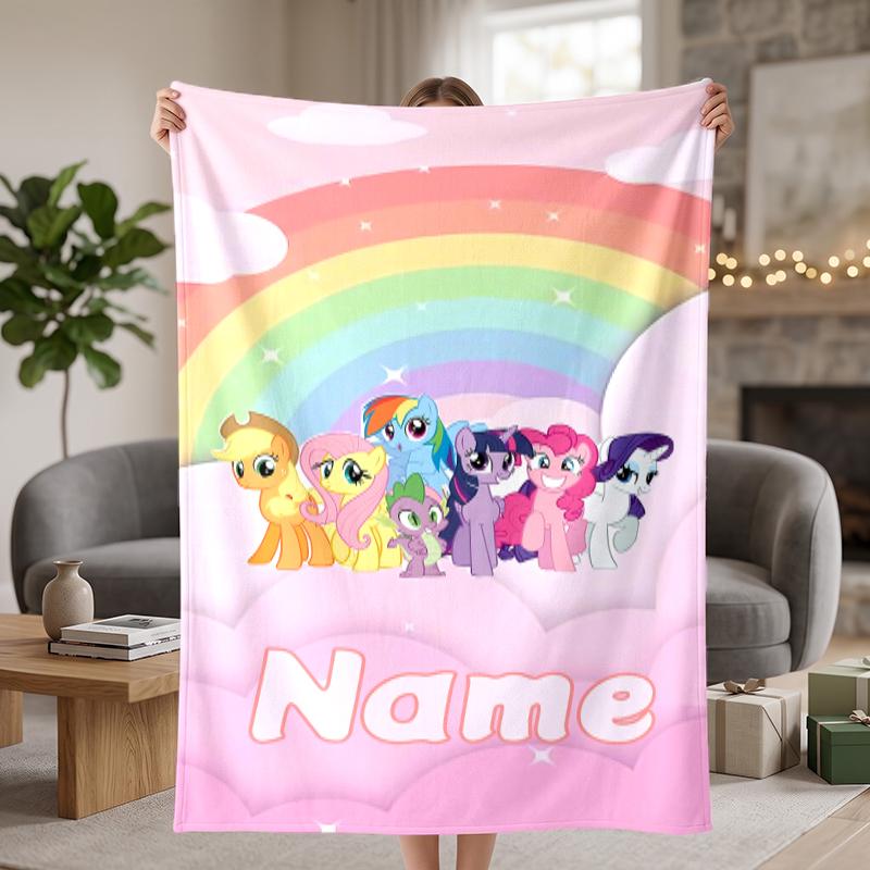 my pony Custom Flannel Blankets Soft Warm Cozy Throws for Home Decor Holiday Gifts