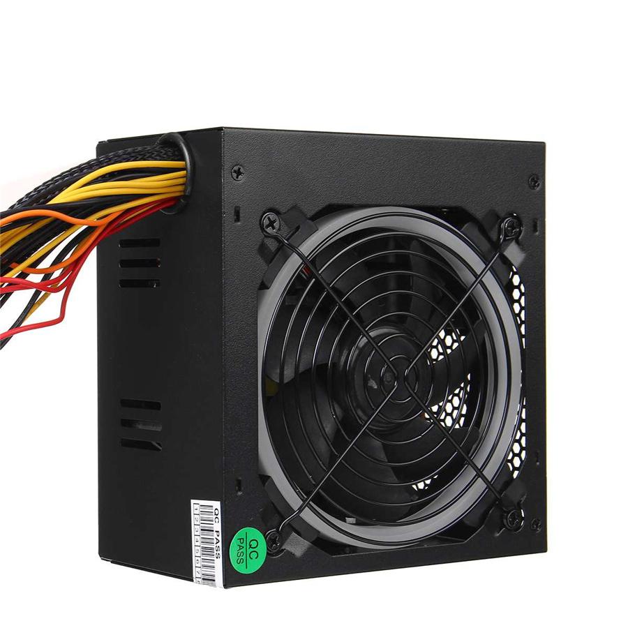 900W Power Supply 12cm Multicolor LED Fan 24 Pin PCI SATA 12V Computer Power Sup