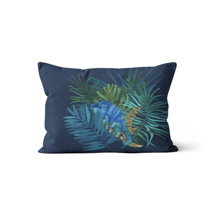 Cushion Cover 32x50 Cm AMAZONIE Blue, by Soleil d'Ocre