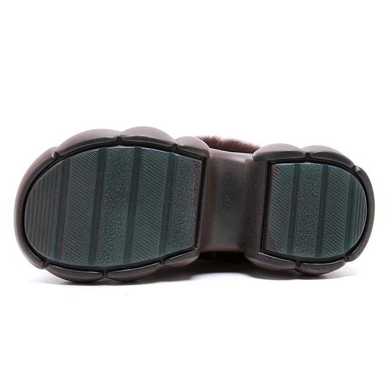 GKTINOO Genuine Leather Short Boots for Women Winter Wedges Warm Snow Boots Platform Shoes Thick Sole Rabbit Fur Woman Boots