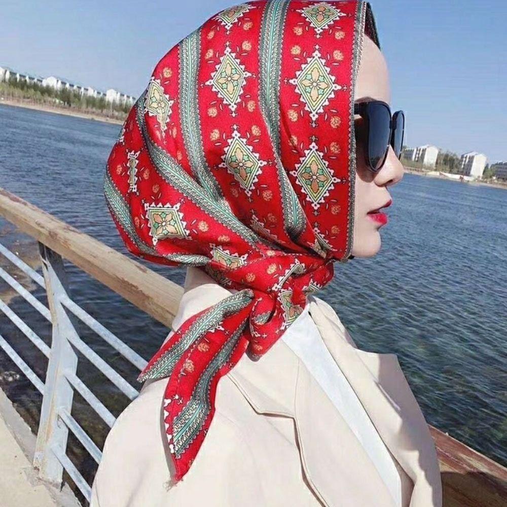 Soft Simulation Silk Islamic Hat Headscarf Hijab Cap Baotou Hat Muslim Turban