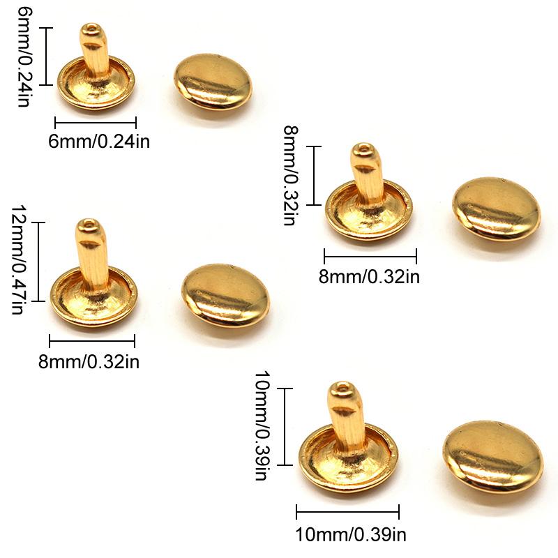 Craft Buttons Leather Belt Double-Sided Garment Accessories Bag Clothing DIY Decoration Metal Rivets Studs