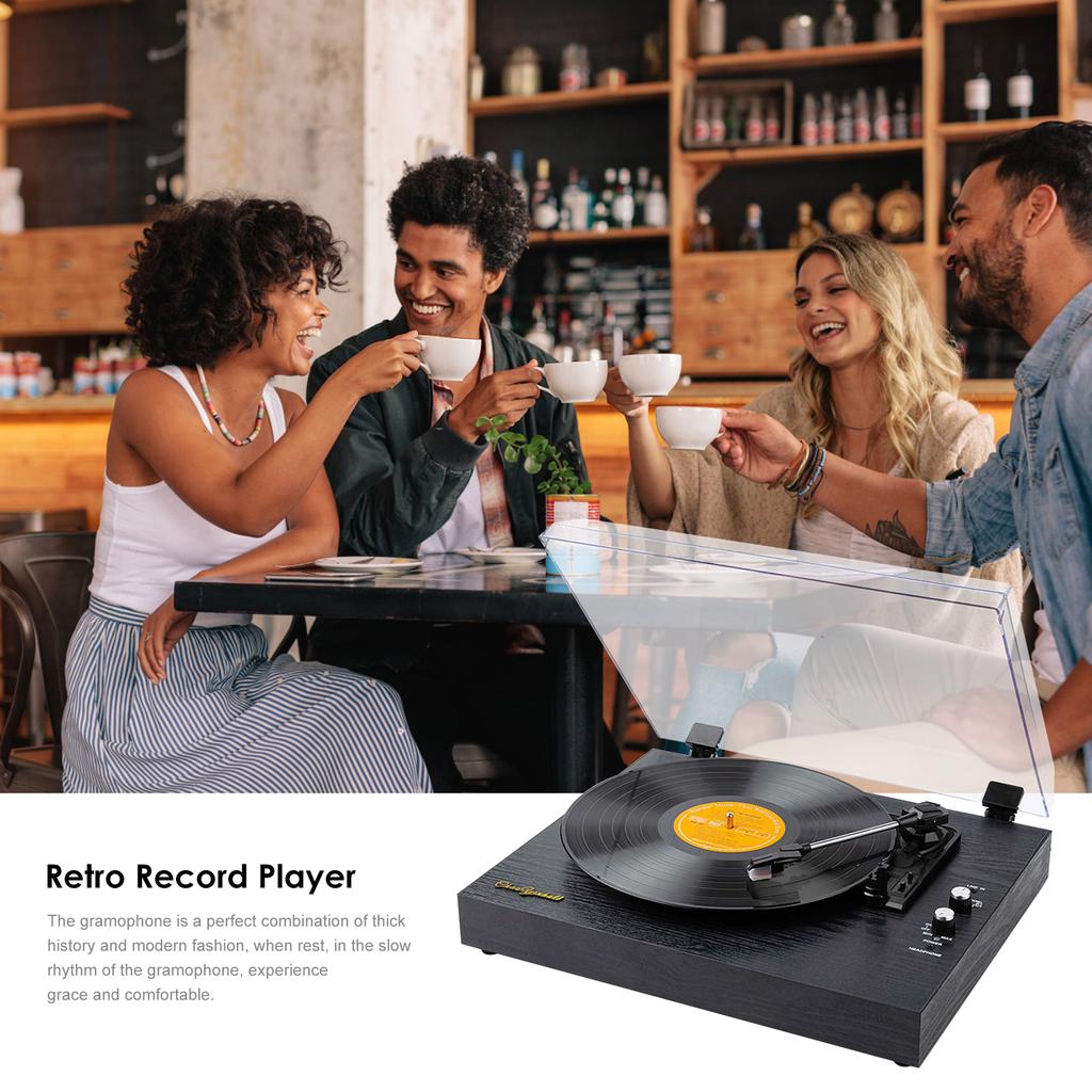 Виниловые пластинки LP проигрыватель ретро проигрыватель пластинок встроенные динамики винтажный граммофон 3скорости BT5.0