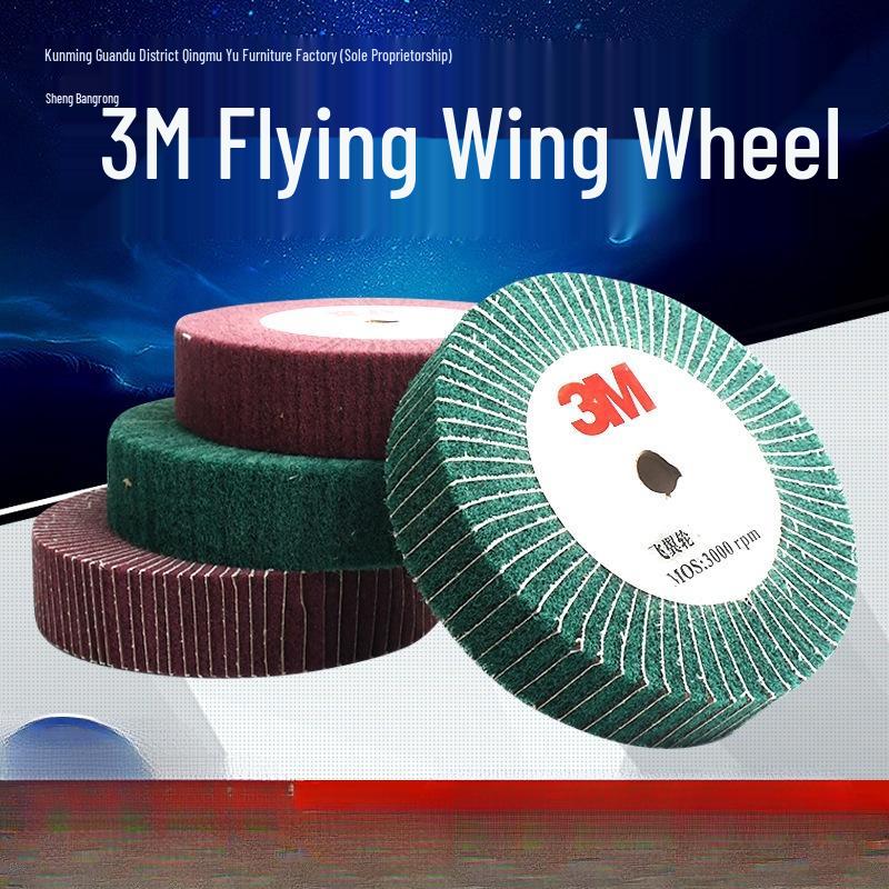 Scotch-Brite Stainless Steel Flap Scouring and Polishing Wheel - Red, Green, Grey Fiber