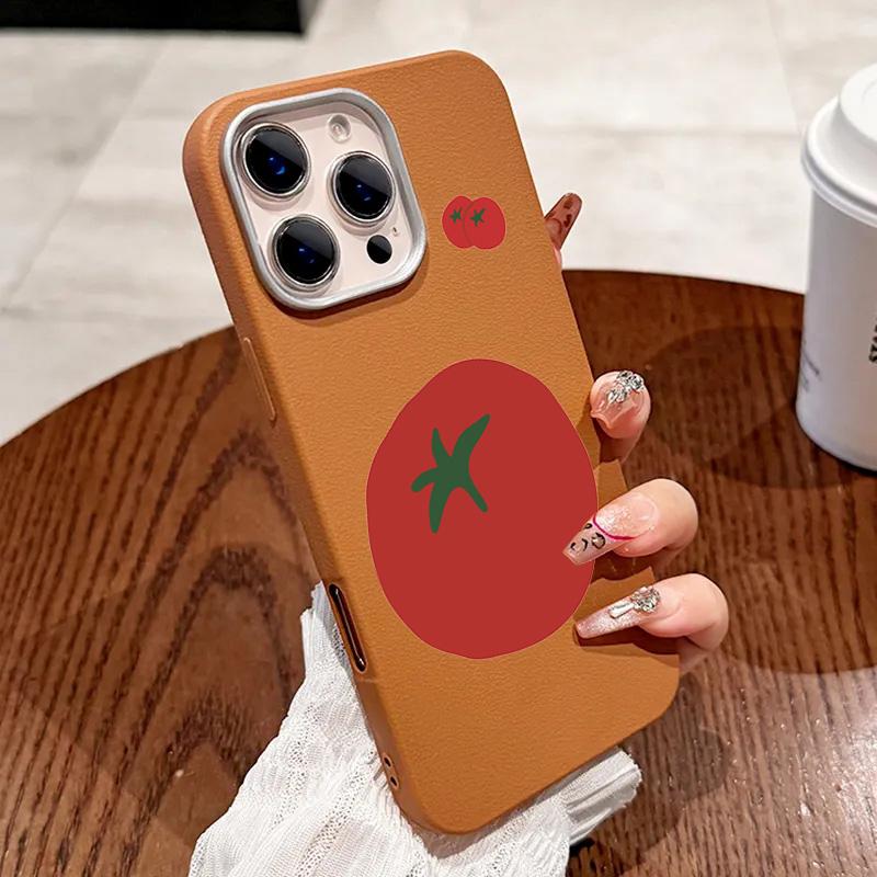 Милый Чехол Для Телефона С Рисунком Баклажана Для iPhone 16 Чехол iPhone 13 12 11 14 15 Pro Max 7 8 Plus X XS XR SE2 Матовая Кожаная Задняя Крышка