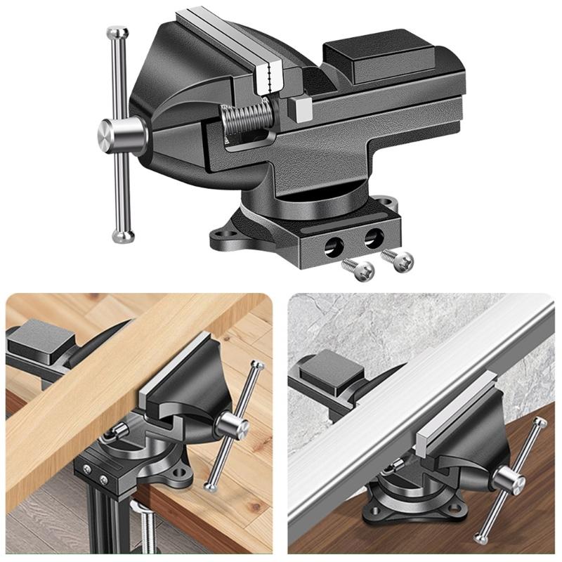 Многоцелевые тиски для верстака, настольные, зажимные, сверхмощные, с поворотным основанием, для деревообработки, металла