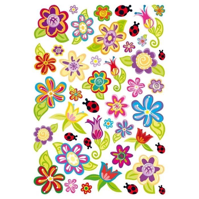 MégaCréa DIY - Gommettes fleurs B de 2,5 à 6,5 cm 42 pièces