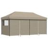 VidaXL Folding Pop-Up Party Tent 4 Side Walls Taupe, Tent, Awning Tent, Gazebo Awning 4004954