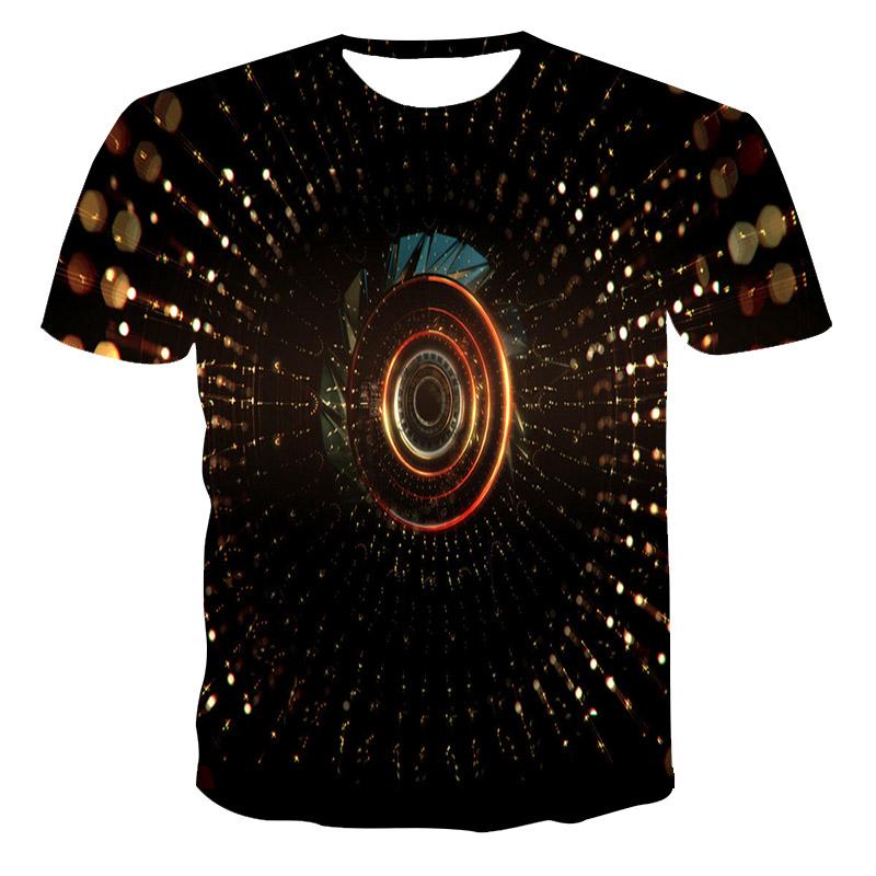Футболка с трехмерным абстрактным принтом для мужчин, летняя модная повседневная индивидуальная футболка, трендовая дышащая футболка в стиле хип-хоп