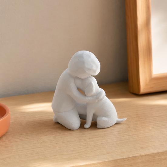 Mini Size Ornament, 3D Printed One-Piece Molding Figurine, Imitation Stone Texture Stable Base Sculpture for Living Room Desk Entrance