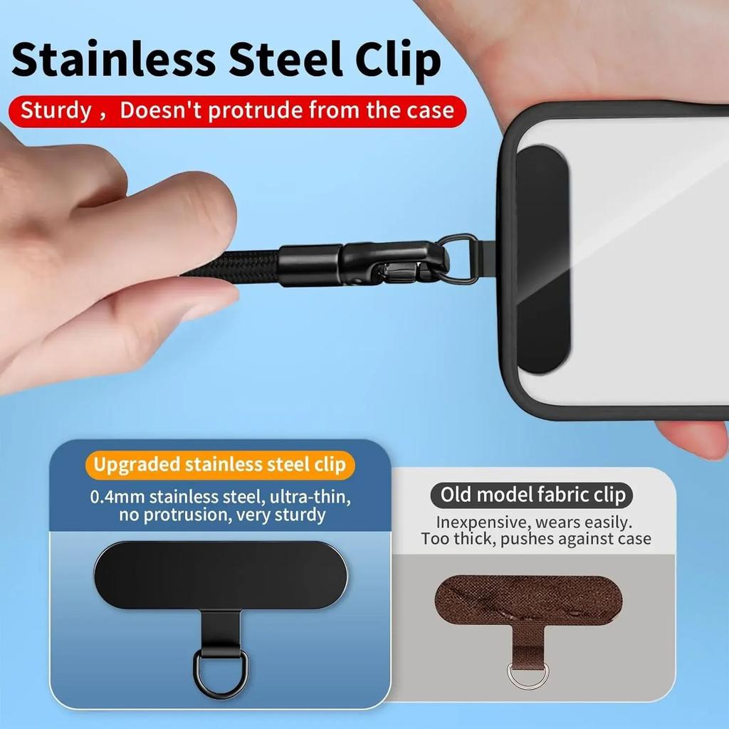 Universal Mobile Phone Long & Short Lanyard Phone Charm Adjustable Neck & Wrist Self-lock Anti-lost Strap for All Mobile Phones