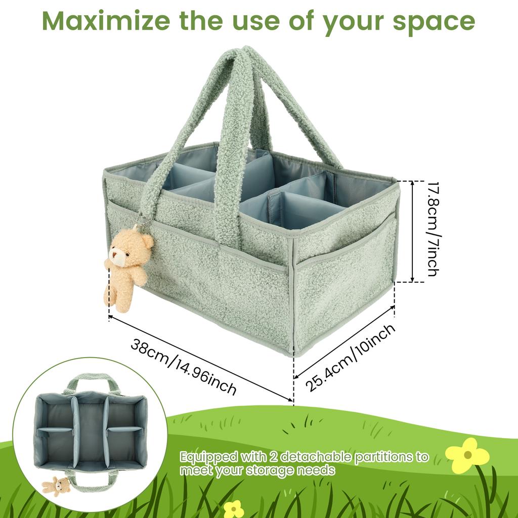 Baby Diaper Caddy Large Organizer Tote Bag for Baby Essentials Boy or Girl Baby Shower Basket Nursery Must Haves Newborn Caddie