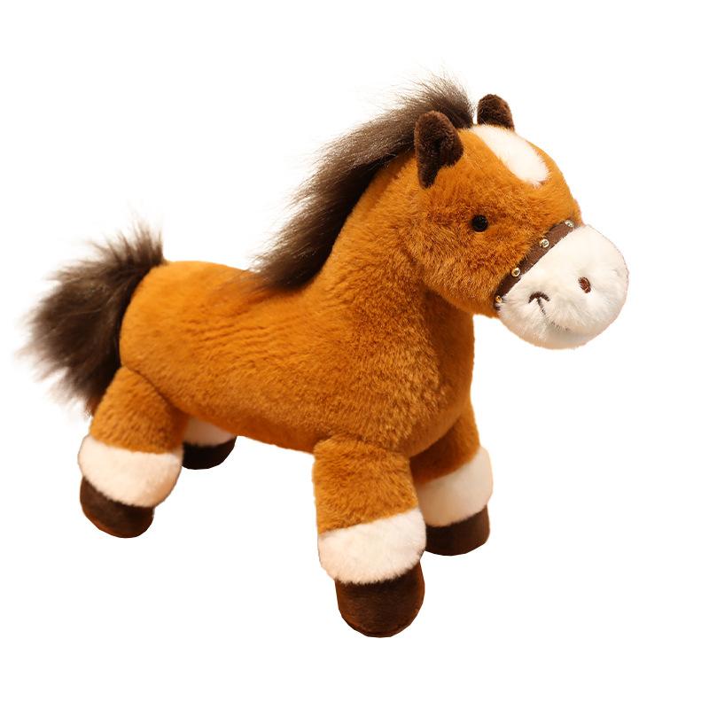 Cartoon Brown Pony Doll Plush Toy Pony Zodiac Horse Doll Boy Rag Doll Birthday Gift