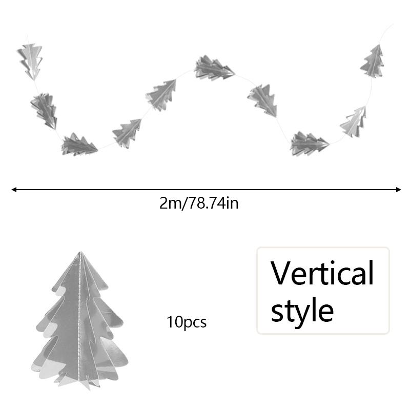 Зеленый цветочный венок в форме дерева Рождественская бумажная гирлянда Подвесная бумажная веревка Подвеска на рождественскую елку