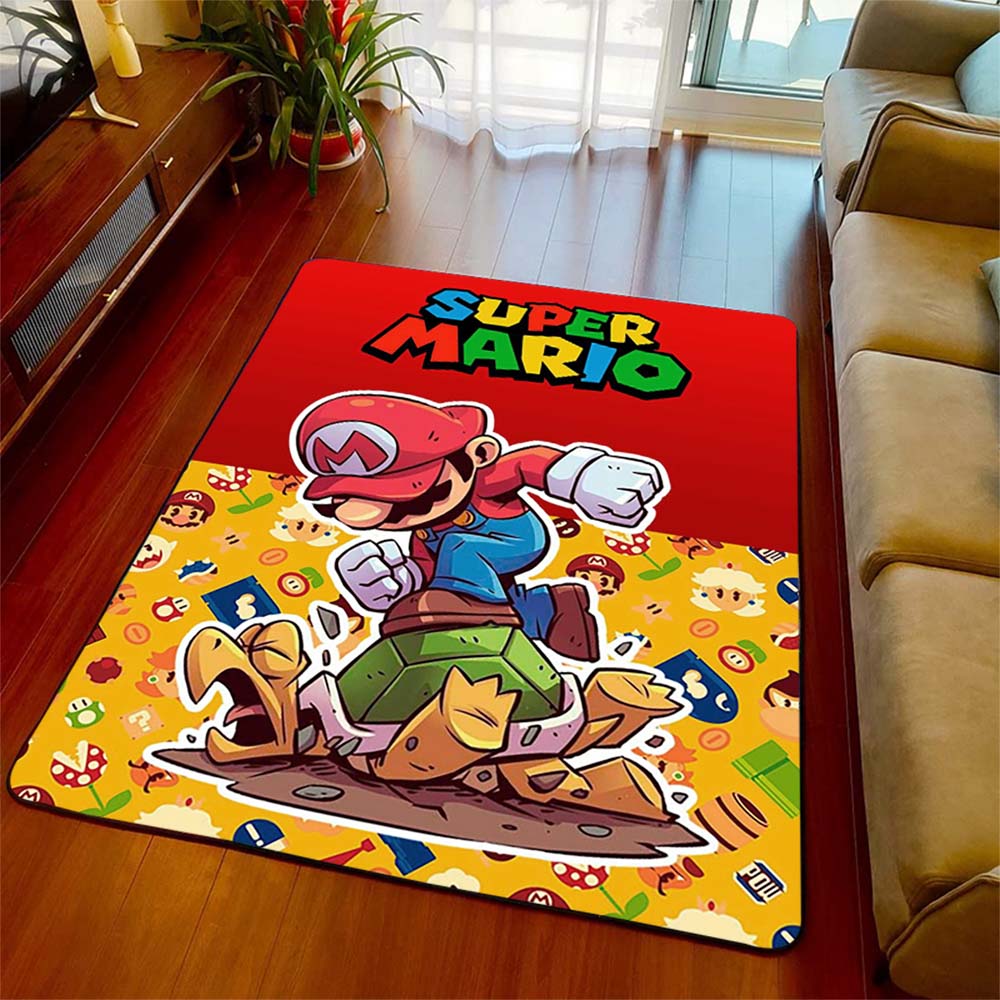 Premium Super Mario Area Rug Polyester Wear-Resistant Non-Slip Floor Carpet Home Bedroom Decor -QJY
