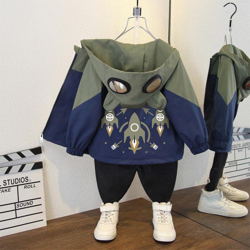 Детская модная куртка с капюшоном 2025 года, повседневная куртка для мальчиков на весну и осень