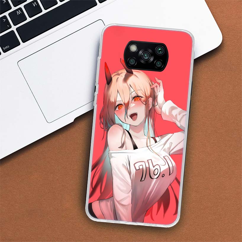 Чехол для телефона Power Makima Chainsaw Man для Xiaomi Poco X3 GT X4 NFC M4 Pro M3 M2 F3 F2 F1 Mi Note 10 A3 A2 Lite A1 CC9E Fundas
