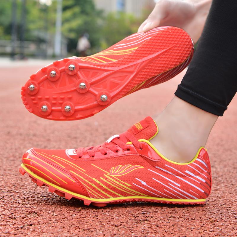 Горячие продажи Мужские и женские кроссовки для легкой атлетики с низким вырезом на шнуровке дышащие кроссовки молодежная мода ультра легкие профессиональные шипованные туфли