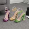 Large Size High-heeled Sandals for Women In 2024 New European and American Women's Shoes One  Line with Irregular Heel Sandals