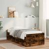 VidaXL Bed Frames with Drawers, Single Bed with Slat Base, Adult Bedroom Bed, Modern, Smoked Oak 75x190 Cm 3207361
