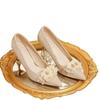 Ladies Shoes 2025 Slip On Women's High Heels Fashion Wedding Pumps Women Floral Crystal Pearl Pointed Toe Thin Heels Shoes Women