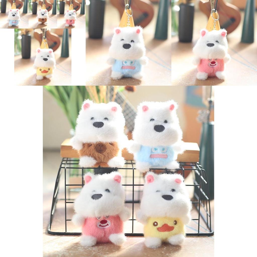 Soft And Lovable Plush Dog Pendant Charming Samoyed Keychain Doll For Kids