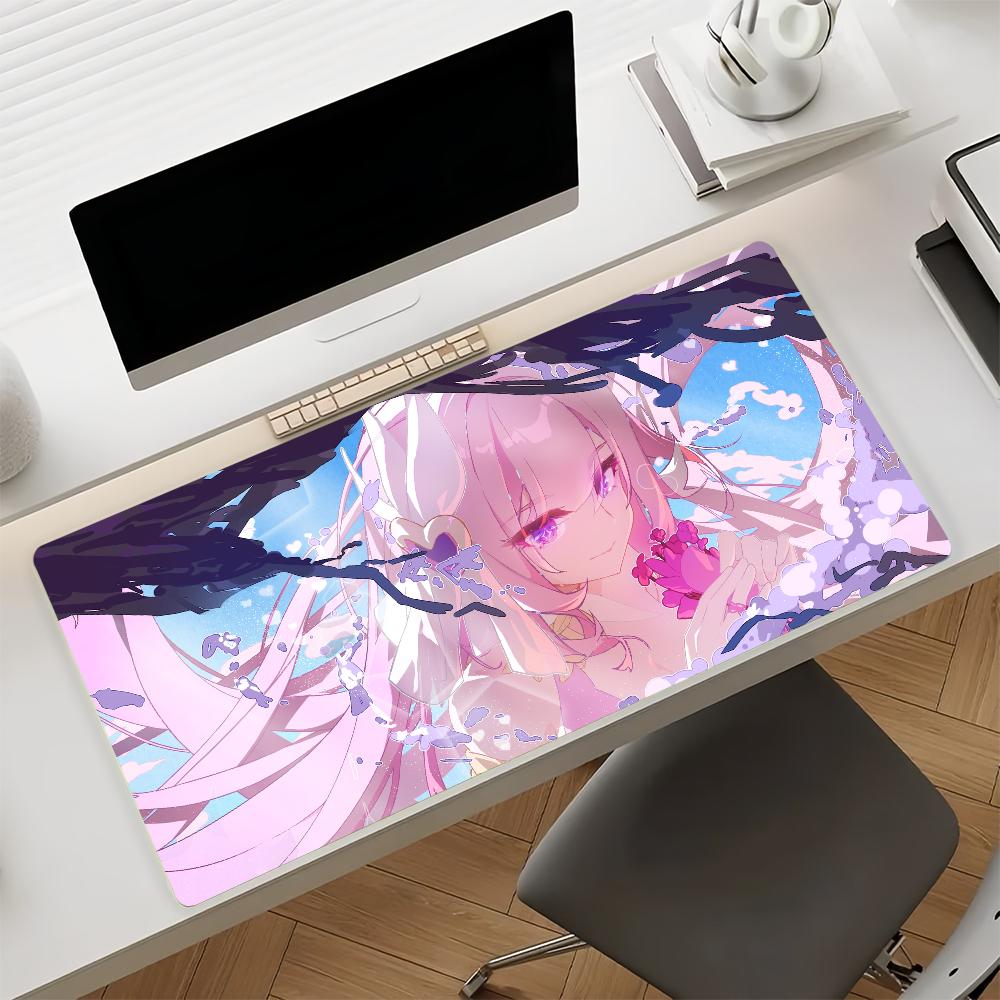 Game Genshin Impact Elysia Mouse Pad Anti Slip Rubber Edge Locked Thickened Laptop Gaming Desk Mat