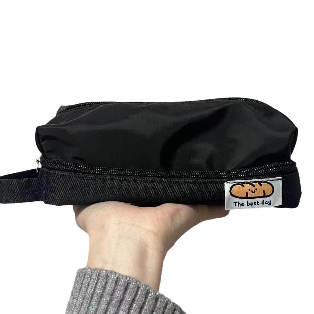 Двухъярусный пенал-раскладушка в японском стиле - Большая вместимость, простой черный дизайн