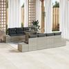 VidaXL 9-Piece Garden Sofa Set with Light Grey Cushions Poly Rattan 3349148