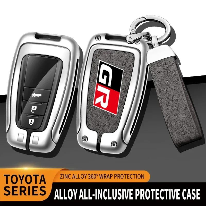 UWSY2 Auto TPU Zinc Alloy Key Case Bag For Toyota GR 86 Supra Yaris RAV4 Prius Corolla C-HR Camry Auris Car Key Chain Metal Key Shell