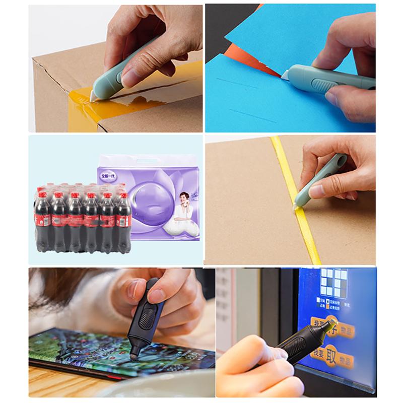 Портативный мини-керамический канцелярский нож, безопасные лезвия, коробка-вскрыватель, режущие инструменты с отверстием для подвешивания на брелок, фиксируется в положении