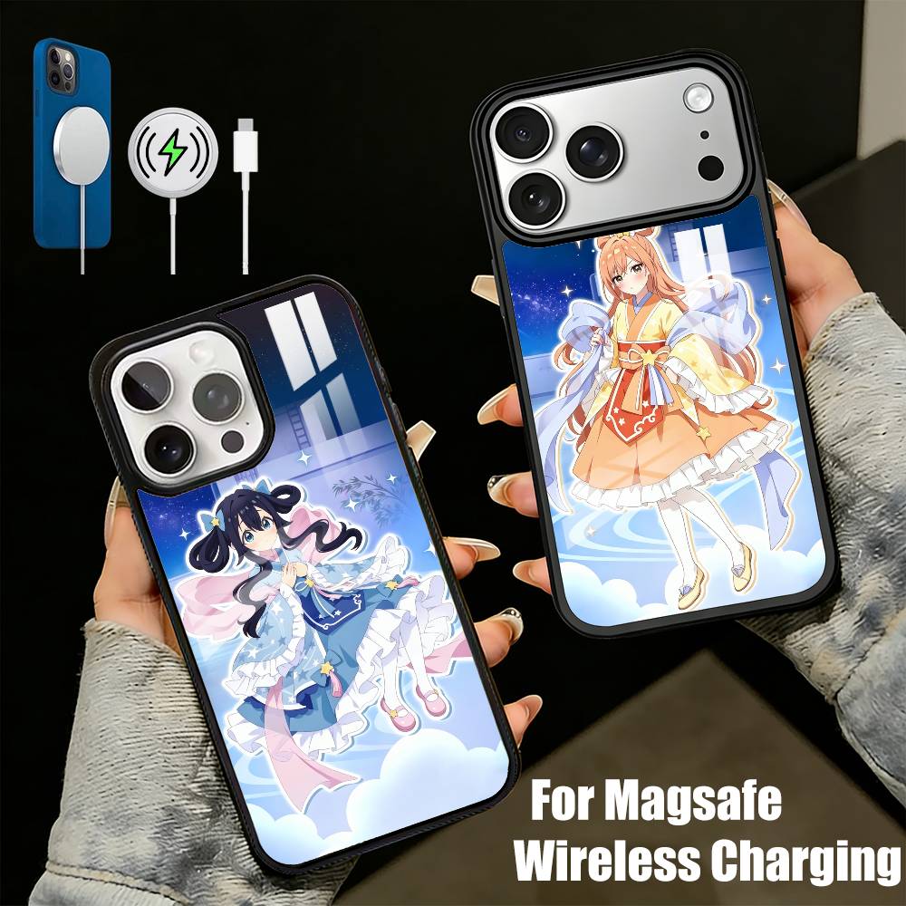 H-Hakari 100-GF Аниме 100 Девушек Чехол для Телефона Для iPhone17,16,15,14,13 Plus,Pro Max Магнитный Для Magsafe Беспроводной Зарядки