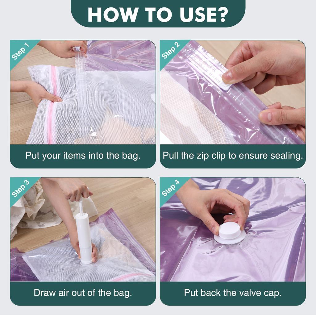 6 Pack Vacuum Storage Bags Inside With Lavender Scent Space Saver Bags for Clothes, Comforters, Blankets, Bedding Organizer