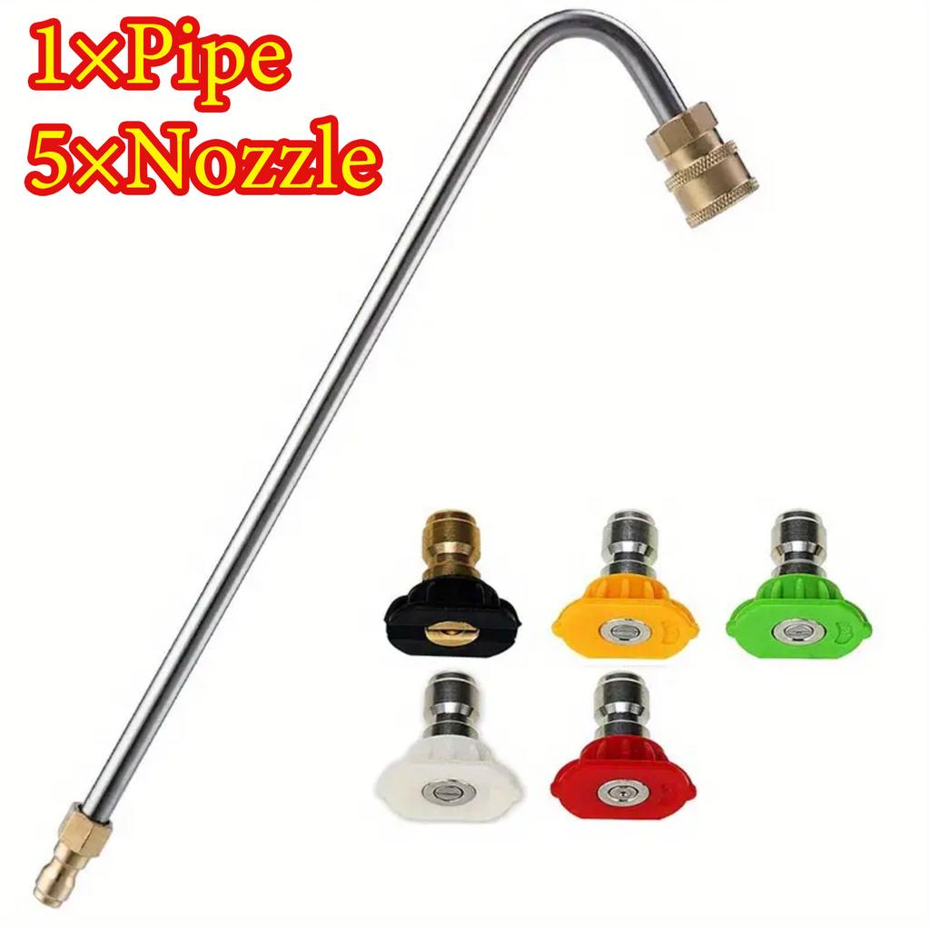 Удлинительная насадка для мойки высокого давления, 1-7 шт. копье для мойки, 5 насадок, 1 насадка для очистки водостоков, изогнутая штанга, инструменты для очистки 4000 PSI