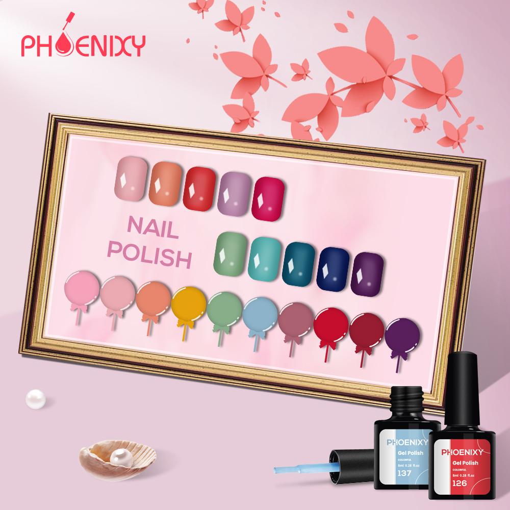 Гель-лак для ногтей PHOENIXY, 8 мл, отмачиваемый гель-лак для дизайна ногтей, маникюрного салона, лампы для ногтей своими руками и украшения домашнего гелевого дизайна ногтей