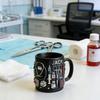 Personalized Medical Themed Mug ER Jack First Response 3D Medical Tools Mug Black Ceramic Coffee Cup for Doctors Nurses Practical