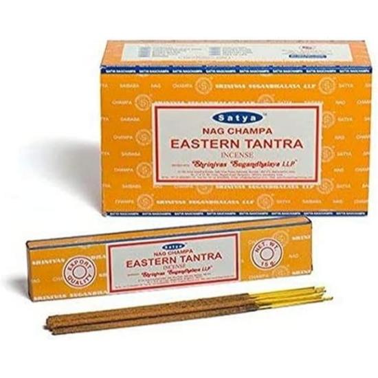 Satya Nag Champa Eastern Tantra Incense Sticks Agarbatti 180 Grams Box | 12 Packs of 15 Grams Each In a Box | Export Quality