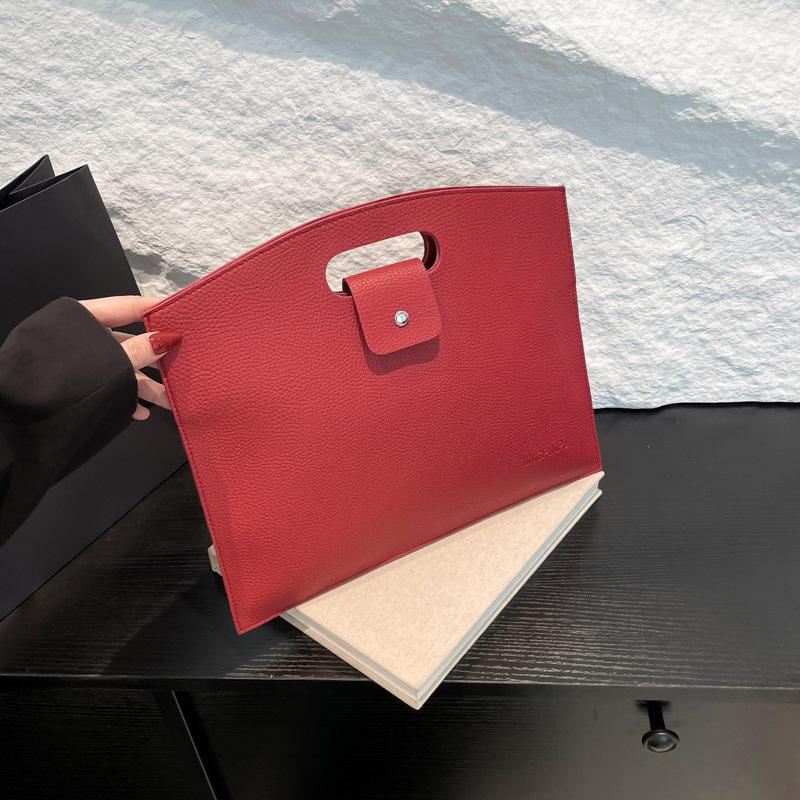 Office Worker Handbag Book Bag Portable Large Capacity Simple Korean Version Commuter Bag Women 2025 Solid Color Women's Bag Tide