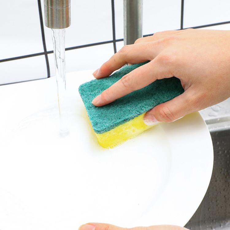 Kitchen Decontamination Dishwashing Sponge Wipe, Magic Cleaning Brush Sponge Scouring Cloth, Double-sided Decontamination Dishwashing Wipe