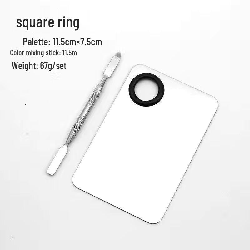 Набор палитра для смешивания макияжа из нержавеющей стали и шпатель – кольцо для тональной основы/консилера.