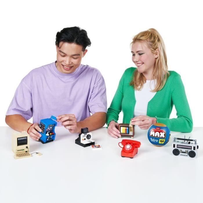 Set de construction retro collection, 221 pièces, ambiance nostalgique, zuru briques, 1 boule modèle aléatoire, 6 designs possible