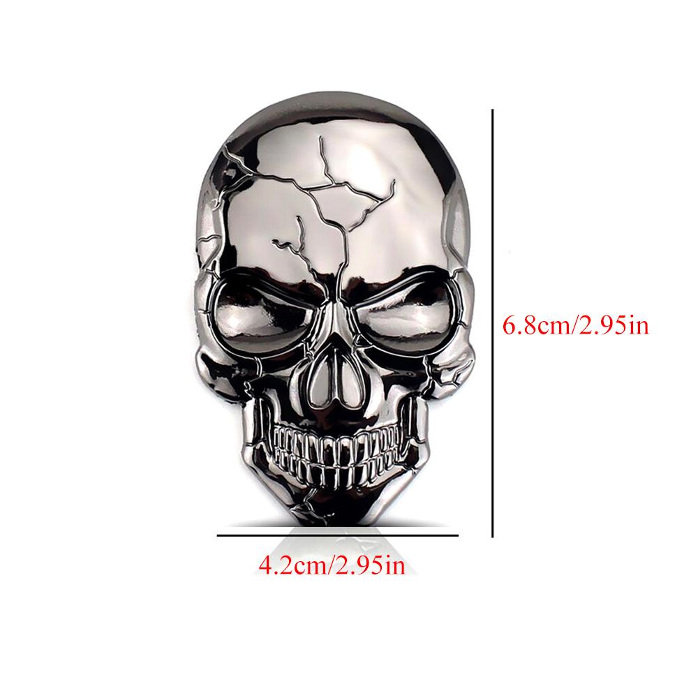 3D Car Sticker Premium Warrior Metal Car Side Fender Rear Trunk Skull Emblem Badge Decal for Any Vehicle Truck Car Motorcycle RV