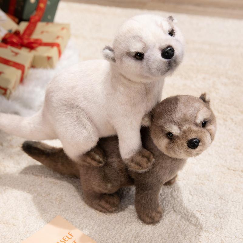 38cm Lifelike Stuffed Otter Plush Toy Simulation Cute Animal Doll Kawaii Room Decor Home Decor Birthday Gift