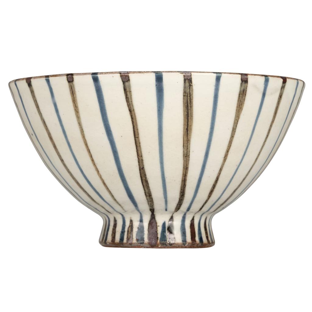 Tatara Rice Navy Mino Tokusa Japanese Product Number 030150 Bowl, Blue, Ware, Two-colored Pattern, Straw-patterned Design, Hand-painted, Pottery,