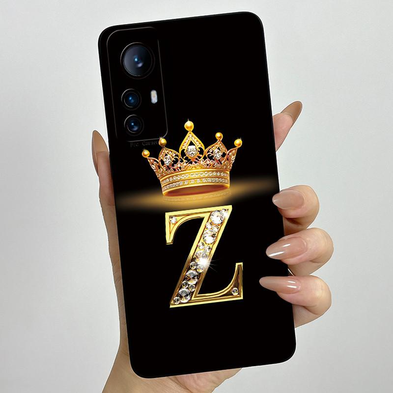 Чехол для Xiaomi 12 Lite Чехол для Xiaomi 12T Pro 5G Чехол с буквой-короной для пары Мягкий жидкий силикон Защитная задняя крышка для объектива