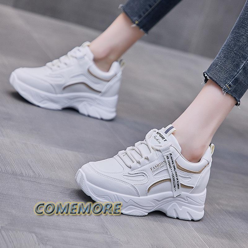 Кроссовки весна-осень для женщин на платформе со шнуровкой, роскошные дизайнерские вулканизированные кроссовки для бега, спорта, тенниса, женские, повседневные, с круглым носком