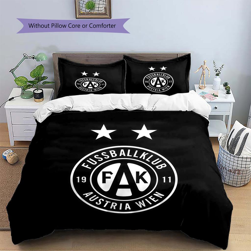 FK Austria Wien Pattern Bedding Quilt Set Home Decoration Gift (1 * duvet cover + 2 * pillowcase without core)