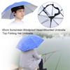 65cm Sunscreen Windproof Head Mounted Umbrella Top Folding Hat Umbrella(Camouflage)