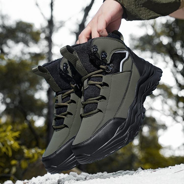Кроссовки мужские высокие мужские уличные флисовые теплые зимние спортивные тренировочные мужские туфли для скалолазания