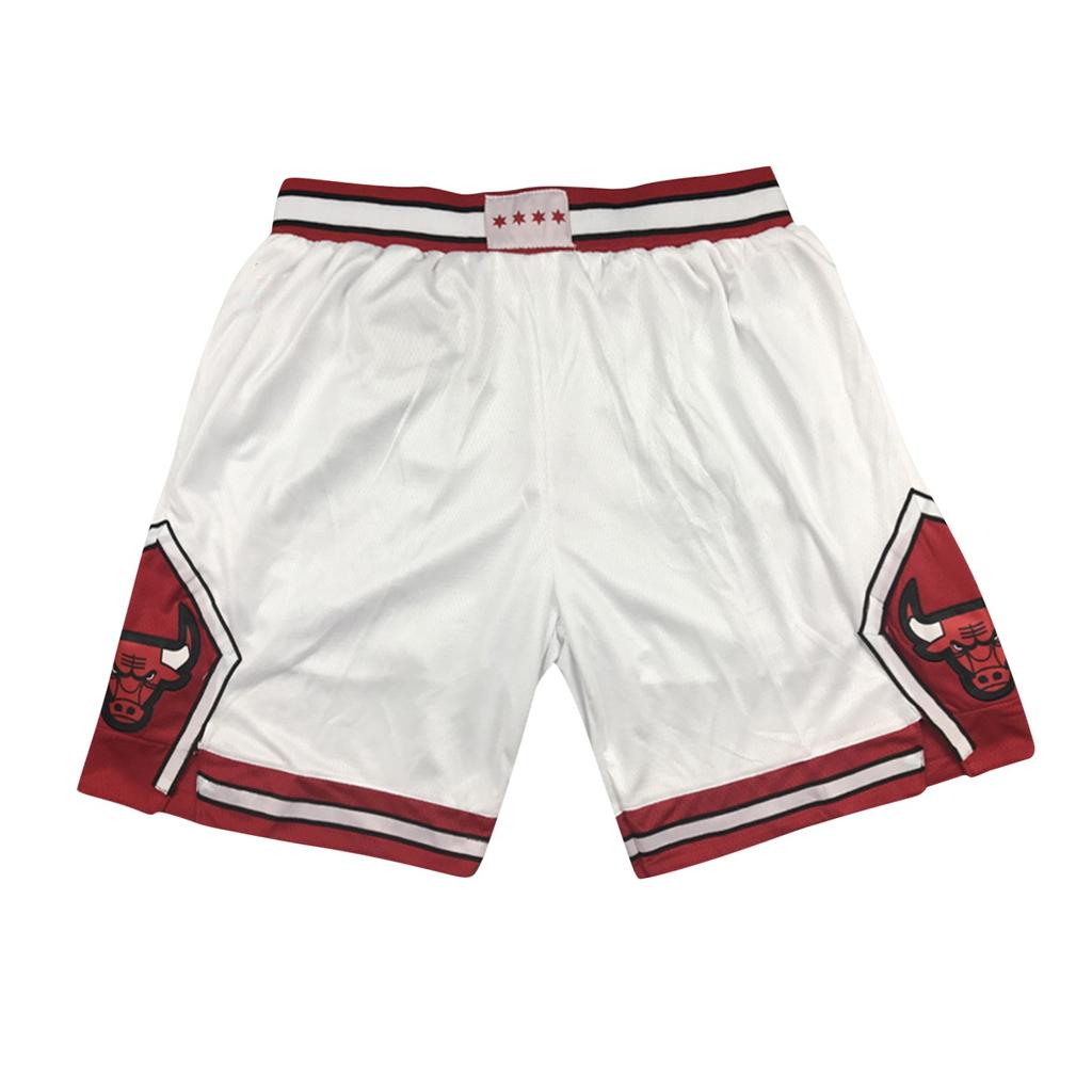Bulls Retro Embroidered Drawstring Cropped Basketball Shorts Training Shorts